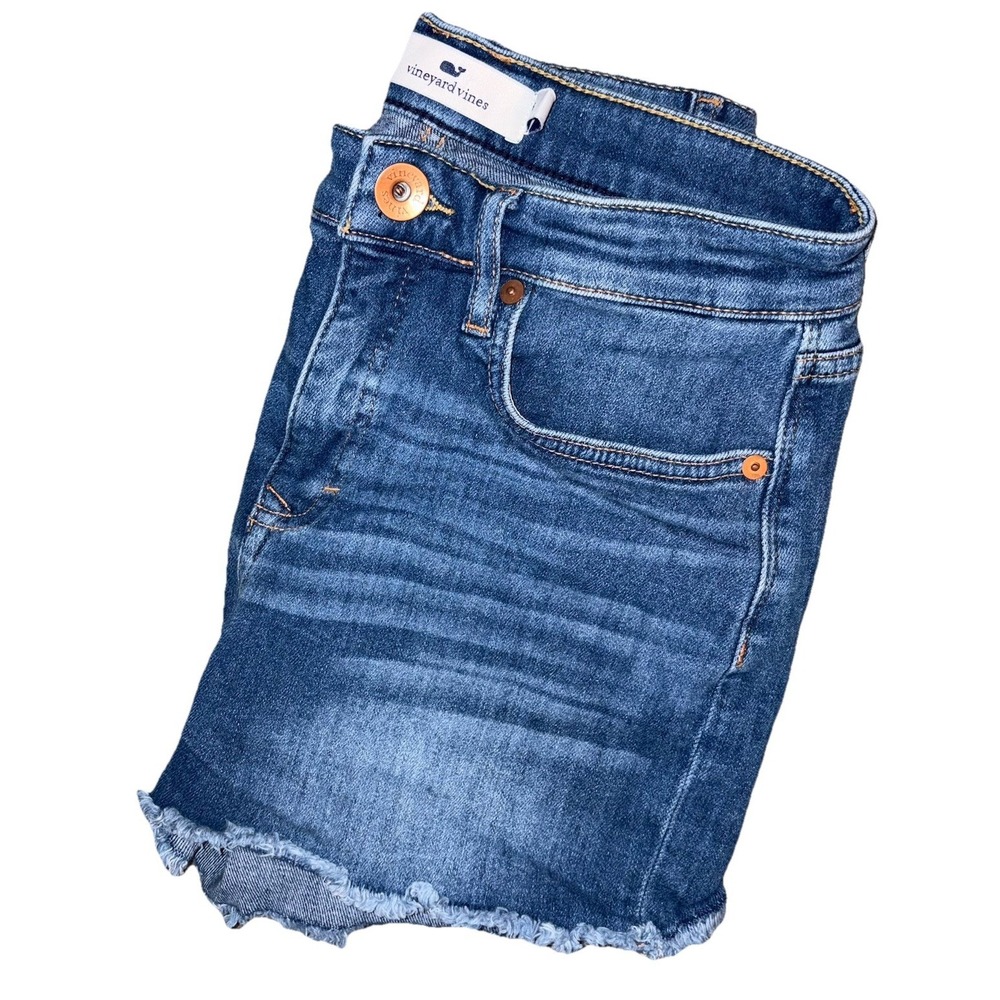 Vineyard Vines Shorts Womens 26 Denim Frayed Cutoff‎ Hem Medium Wash 3"